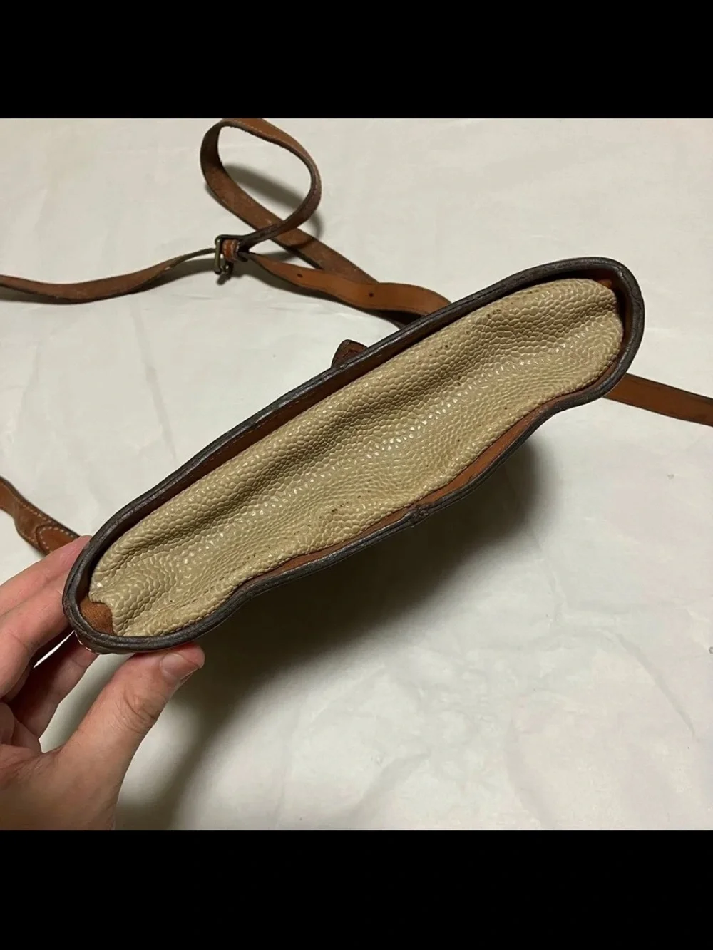 Mulberry Beige and Brown Leather-Trim Crossbody Bag